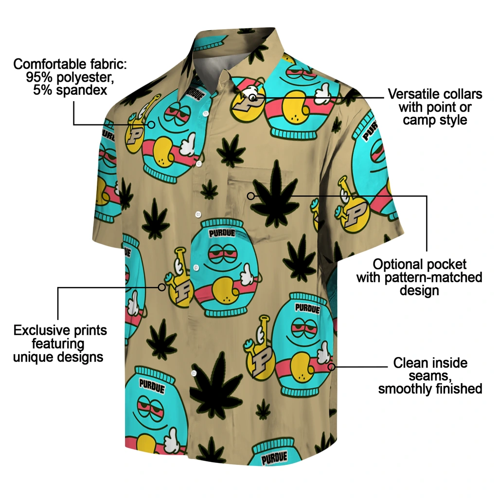 Purdue Boilermakers Hawaiian Shirt - Chill Vibe purdue boilermakers bong smile gold hawaiian shirts new arrival