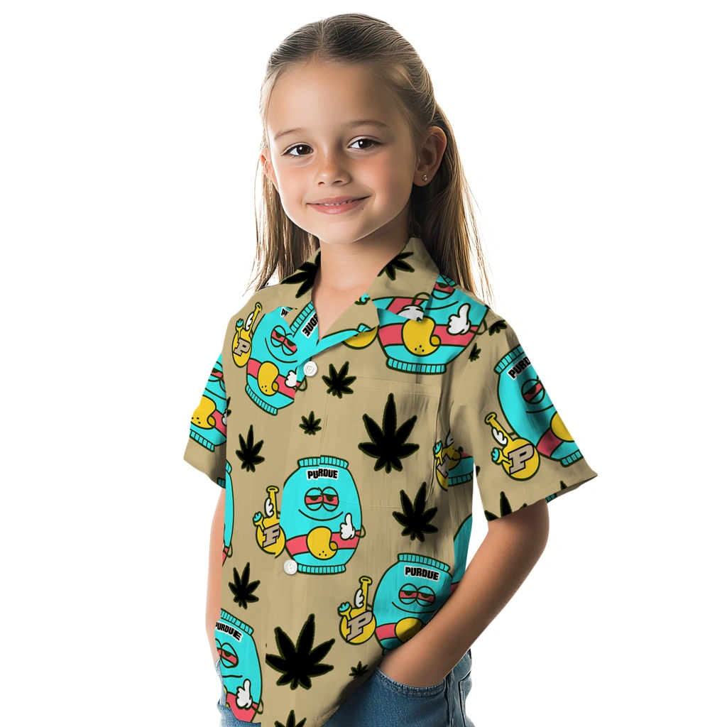 Purdue Boilermakers Hawaiian Shirt - Chill Vibe purdue boilermakers bong smile gold hawaiian shirts premium grade