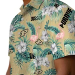 Purdue Boilermakers Hawaiian Shirt – Flamingo and Hibiscus