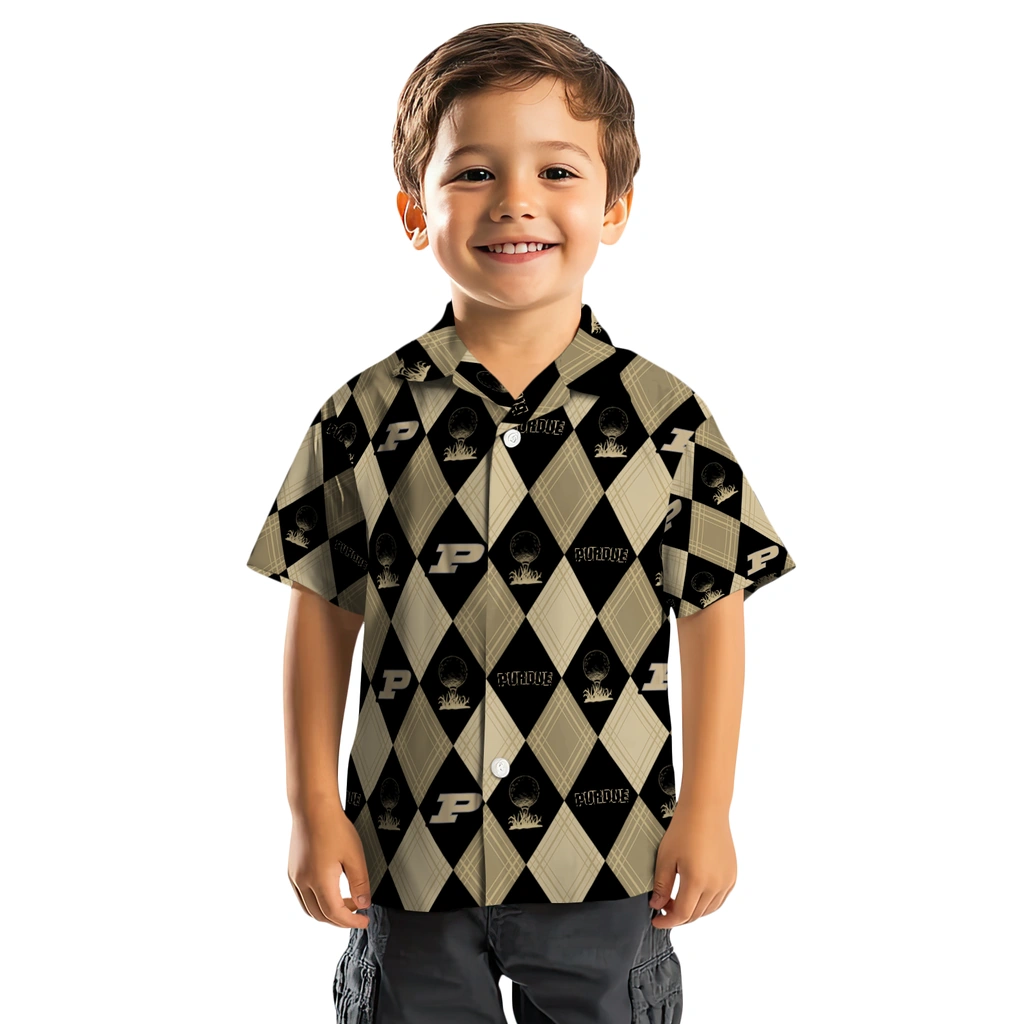 Purdue Boilermakers Hawaiian Shirt - Golfing Plaid purdue boilermakers balloon plaid gold hawaiian shirts top rated