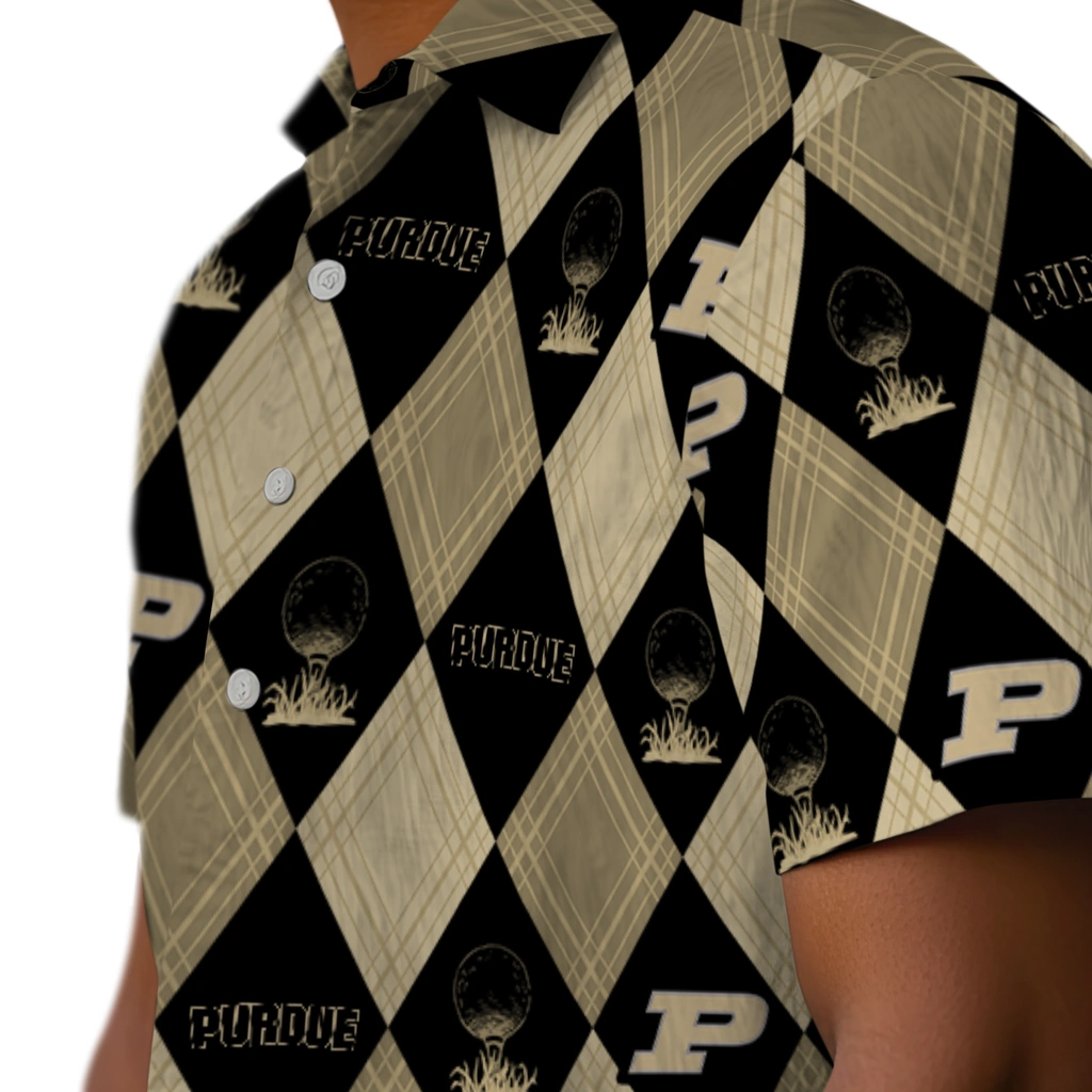 Purdue Boilermakers Hawaiian Shirt - Golfing Plaid purdue boilermakers balloon plaid gold hawaiian shirts trendy