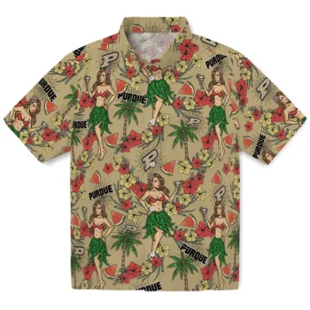 purdue boilermakers hawaiian girls design gold hawaiian shirts best selling