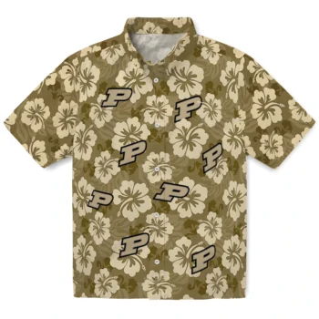 purdue boilermakers hibiscus cluster gold hawaiian shirts best selling