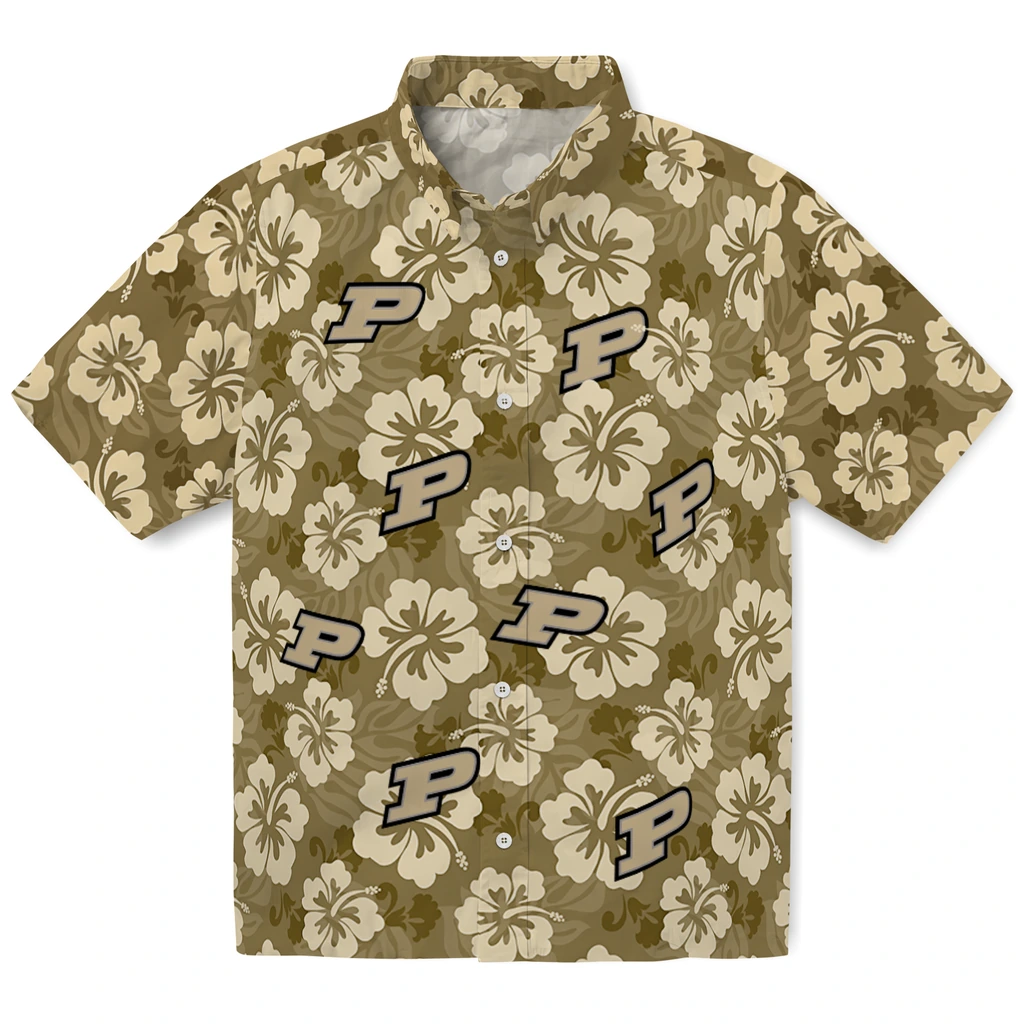 Purdue Boilermakers Hawaiian Shirt - Hibiscus Cluster purdue boilermakers hibiscus cluster gold hawaiian shirts best selling