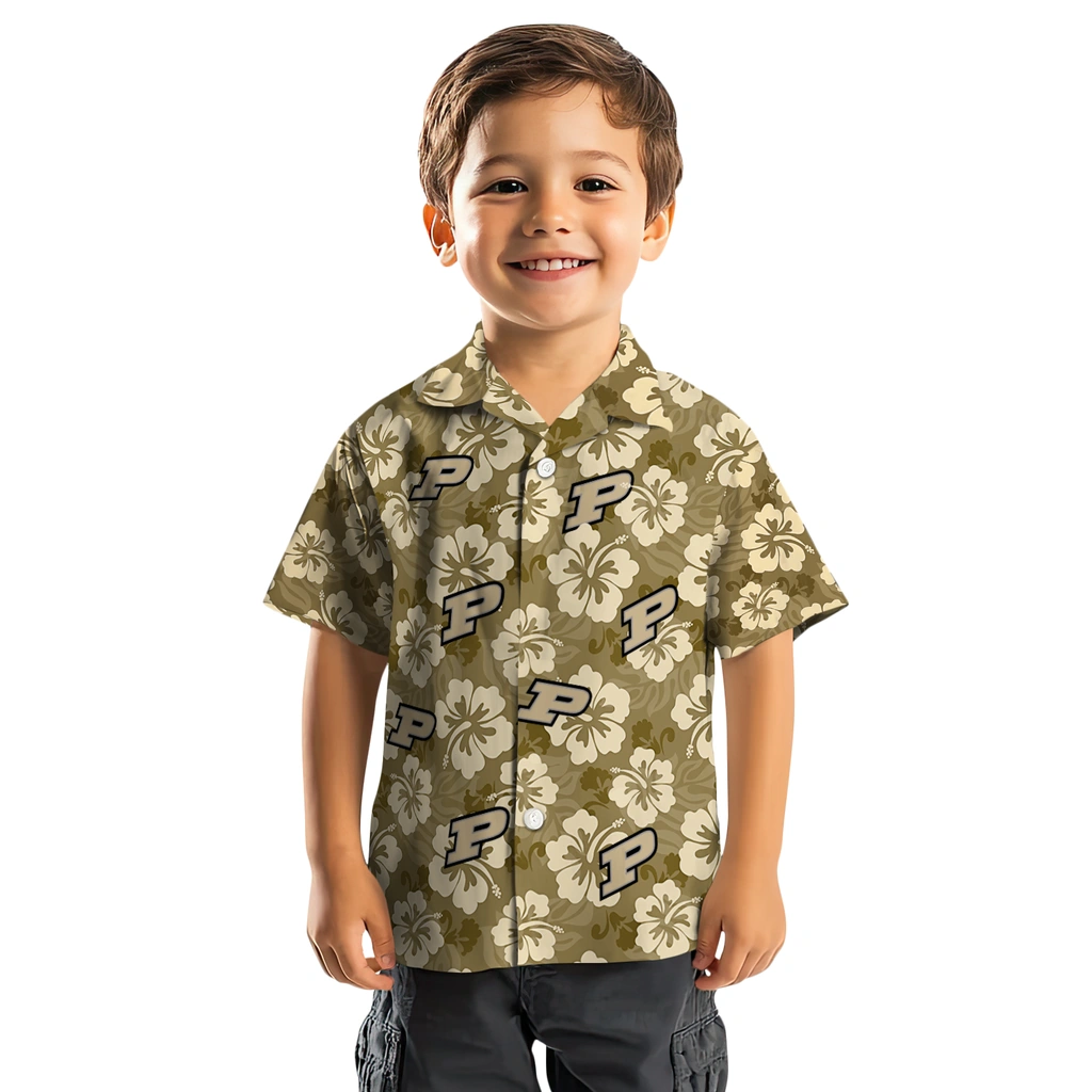 Purdue Boilermakers Hawaiian Shirt - Hibiscus Cluster purdue boilermakers hibiscus cluster gold hawaiian shirts top rated