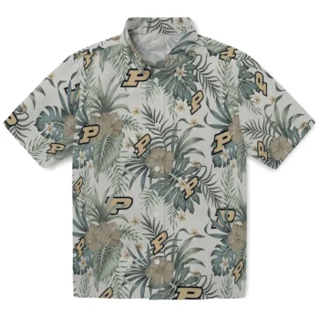 purdue boilermakers hibiscus designs beige hawaiian shirts best selling