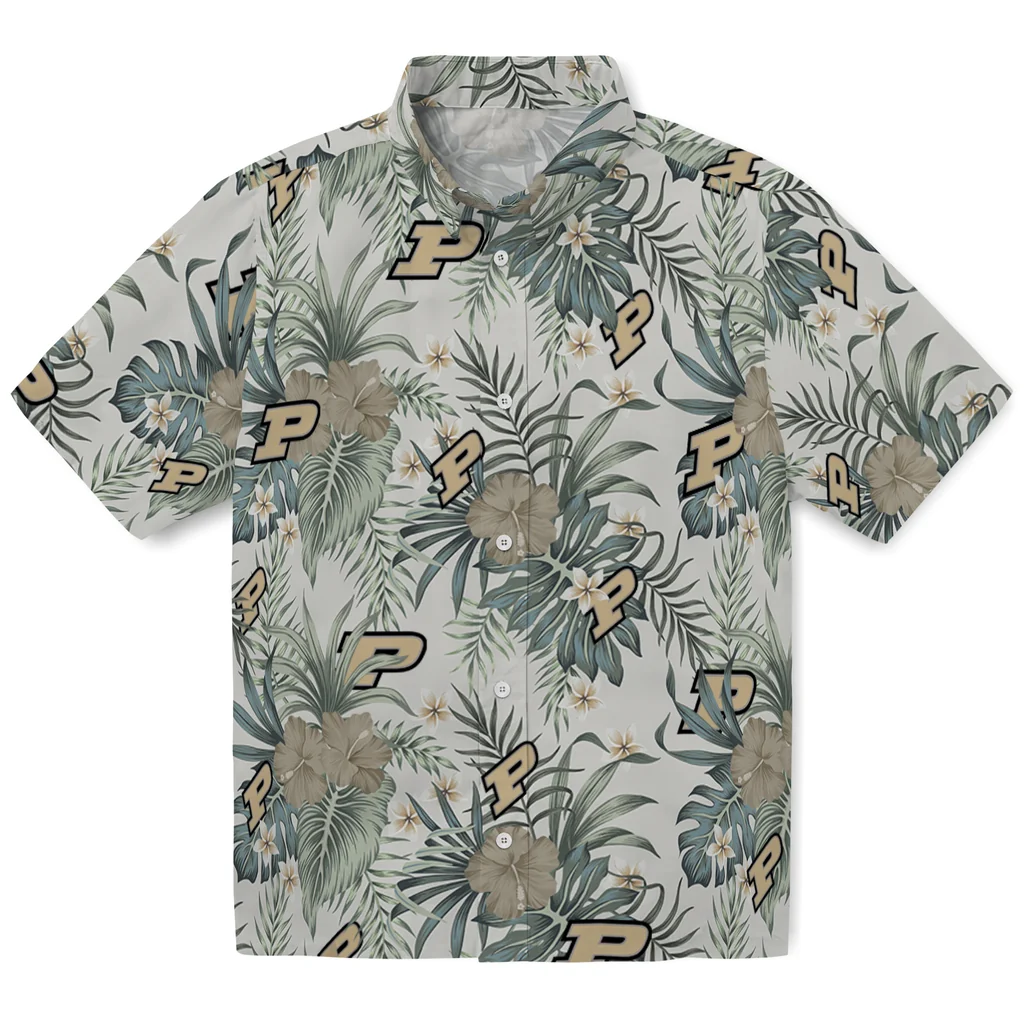 Purdue Boilermakers Hawaiian Shirt - Hibiscus Designs purdue boilermakers hibiscus designs beige hawaiian shirts best selling