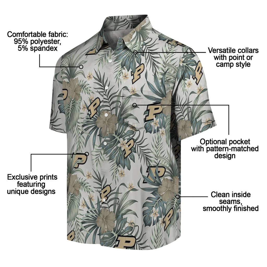 Purdue Boilermakers Hawaiian Shirt - Hibiscus Designs purdue boilermakers hibiscus designs beige hawaiian shirts new arrival