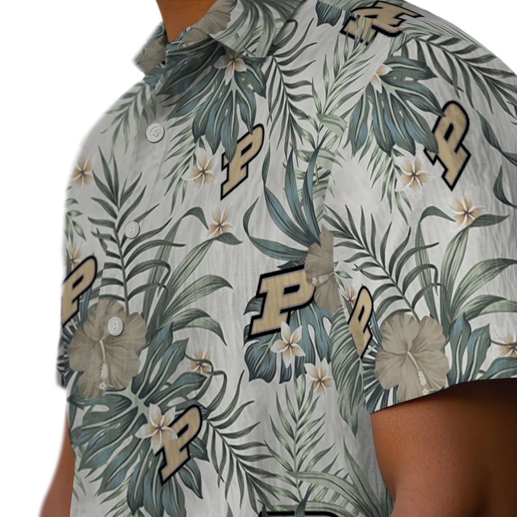 Purdue Boilermakers Hawaiian Shirt - Hibiscus Designs purdue boilermakers hibiscus designs beige hawaiian shirts trendy
