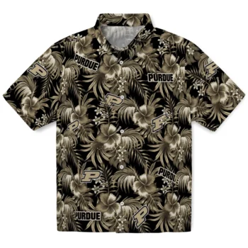 purdue boilermakers hibiscus exotic gold hawaiian shirts best selling