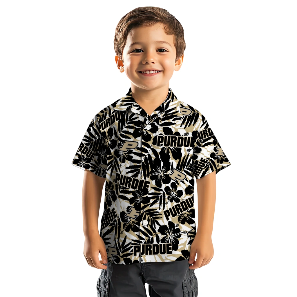 Purdue Boilermakers Hawaiian Shirt - Hibiscus Overlay purdue boilermakers hibiscus overlay hawaiian shirts top rated
