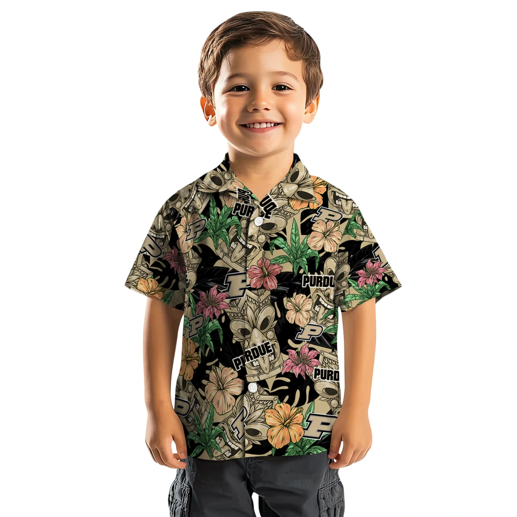 Purdue Boilermakers Hawaiian Shirt - Hibiscus Tiki Jungle purdue boilermakers tiki jungle gold hawaiian shirts top rated