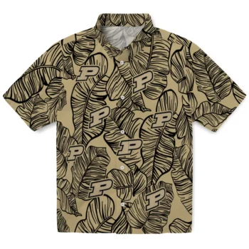 purdue boilermakers leaf outline gold hawaiian shirts best selling