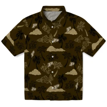 purdue boilermakers palm and clouds gold hawaiian shirts best selling