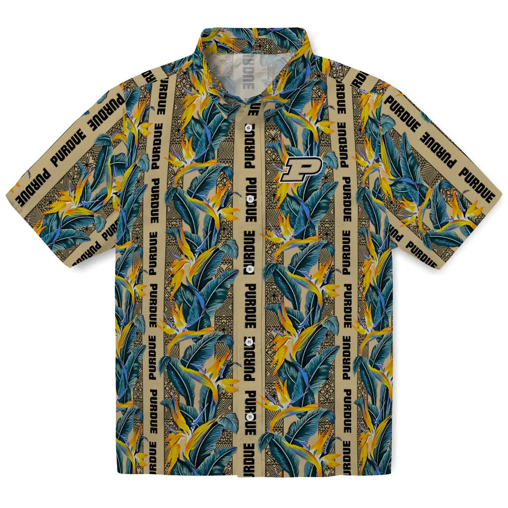 Purdue Boilermakers Hawaiian Shirt - Paradise Vines purdue boilermakers paradise vines gold hawaiian shirts best selling