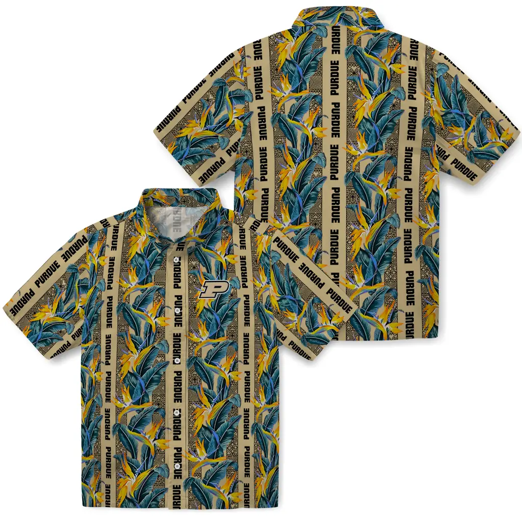 Purdue Boilermakers Hawaiian Shirt - Paradise Vines purdue boilermakers paradise vines gold hawaiian shirts high quality