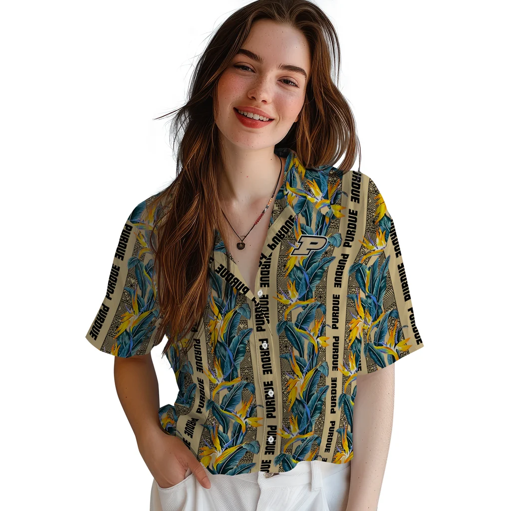 Purdue Boilermakers Hawaiian Shirt - Paradise Vines purdue boilermakers paradise vines gold hawaiian shirts latest model