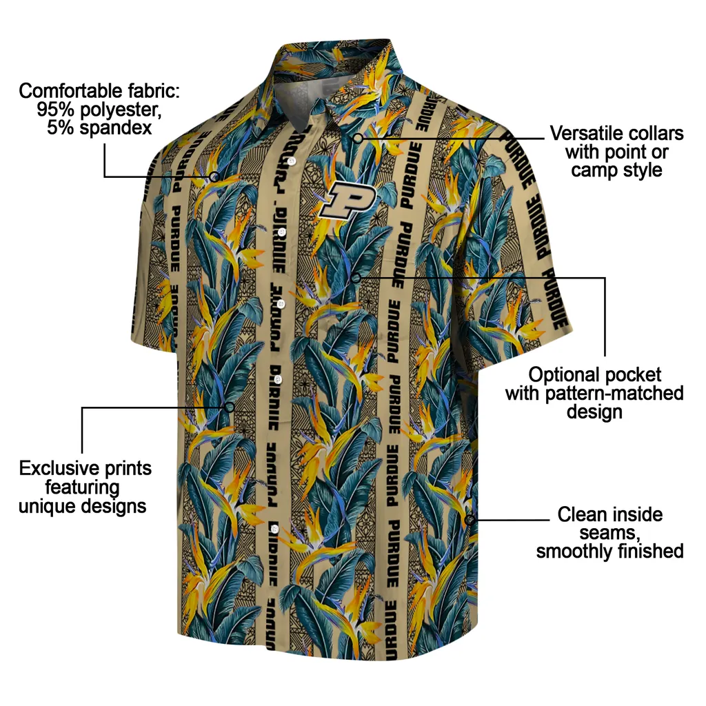 Purdue Boilermakers Hawaiian Shirt - Paradise Vines purdue boilermakers paradise vines gold hawaiian shirts new arrival