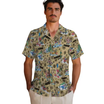 purdue boilermakers simpsons christmas gold hawaiian shirts fashion forward