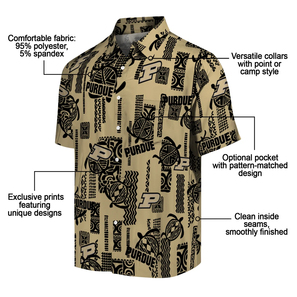 Purdue Boilermakers Hawaiian Shirt - Turtle Lines purdue boilermakers turtle lines gold hawaiian shirts new arrival