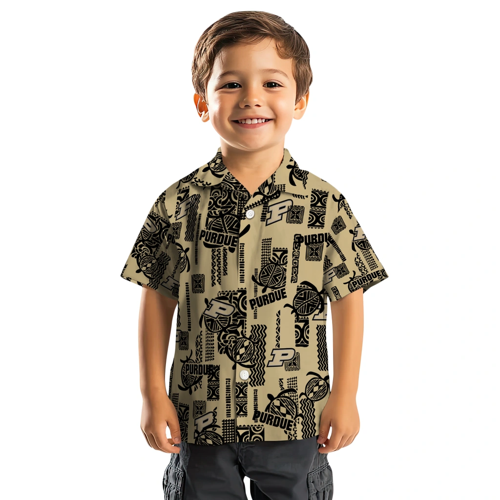 Purdue Boilermakers Hawaiian Shirt - Turtle Lines purdue boilermakers turtle lines gold hawaiian shirts top rated