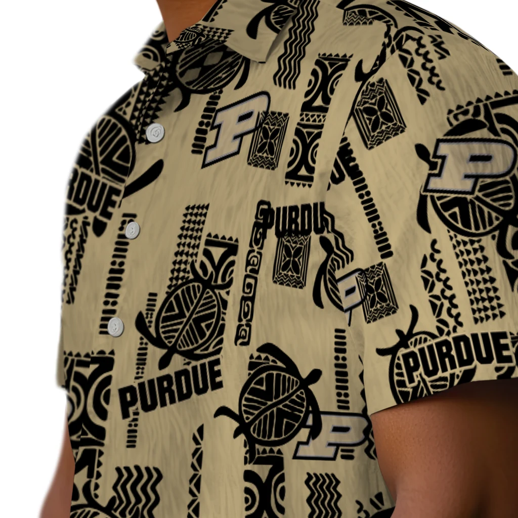 Purdue Boilermakers Hawaiian Shirt - Turtle Lines purdue boilermakers turtle lines gold hawaiian shirts trendy