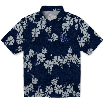 rice owls hibiscus petals navy blue hawaiian shirts best selling