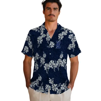 rice owls hibiscus petals navy blue hawaiian shirts fashion forward