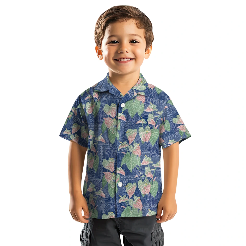 Rice Owls Hawaiian Shirt - Anthurium Overlay rice owls anthurium overlay navy blue hawaiian shirts top rated