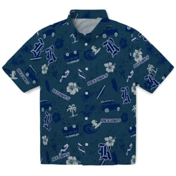 rice owls beach vibe navy hawaiian shirts best selling