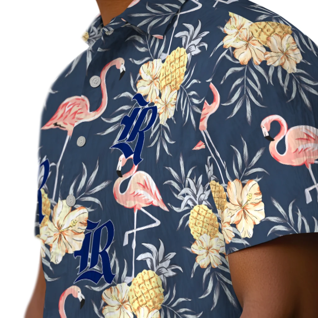 Rice Owls Hawaiian Shirt - Flamingo Hibiscus rice owls flamingo hibiscus navy hawaiian shirts trendy