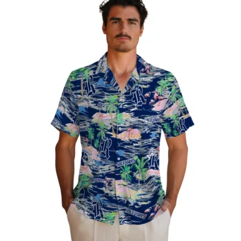 rice owls flamingo retreat navy blue hawaiian shirts fashion forward