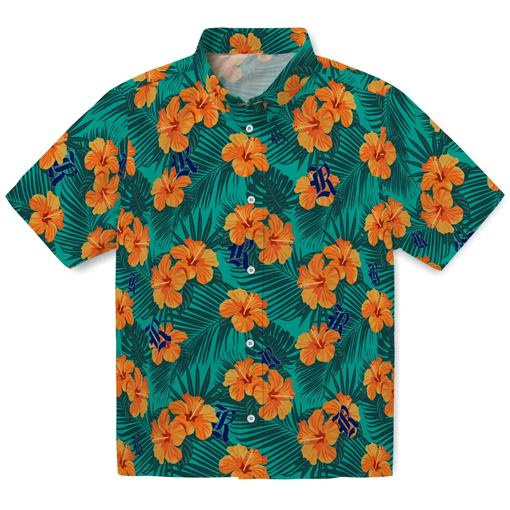 Rice Owls Hawaiian Shirt - Hibiscus and Palm Leaves rice owls hibiscus escape green hawaiian shirts best selling