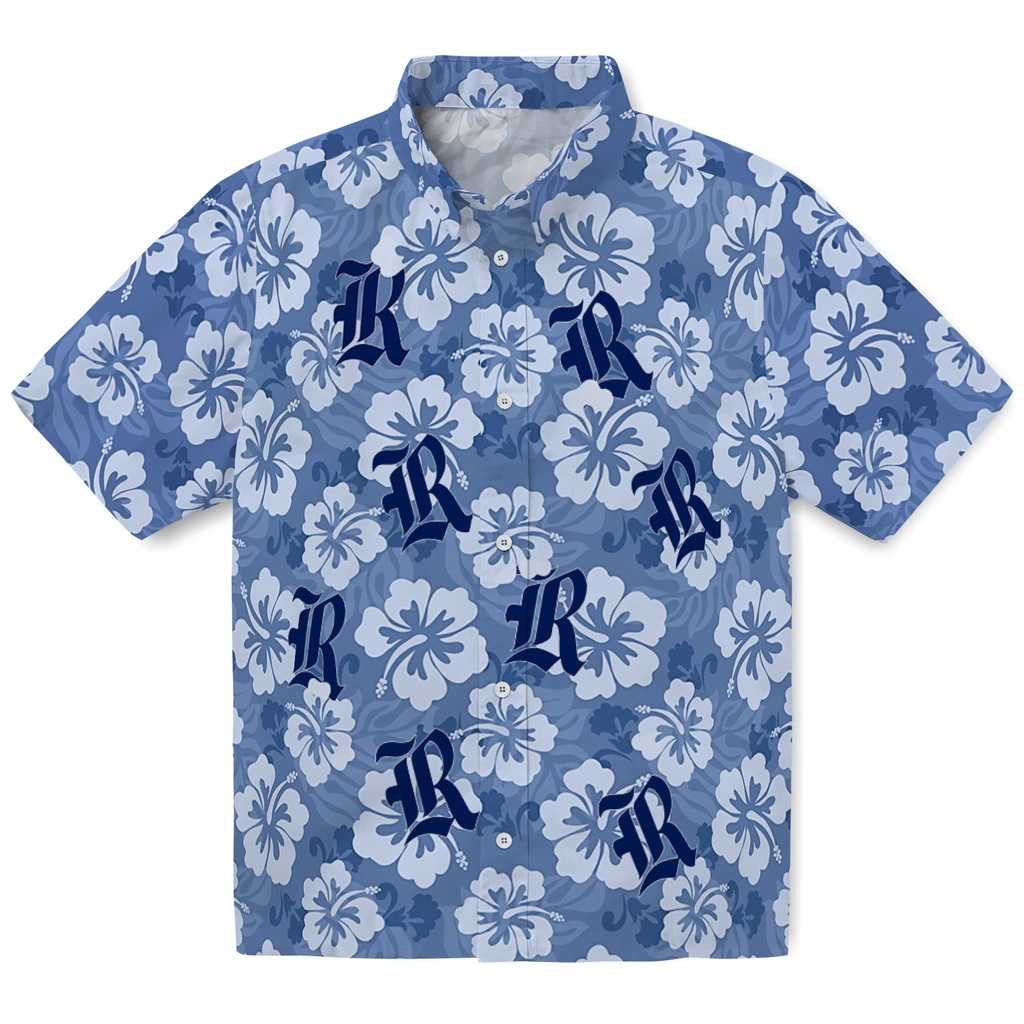Rice Owls Hawaiian Shirt - Hibiscus Cluster rice owls hibiscus cluster navy blue hawaiian shirts best selling