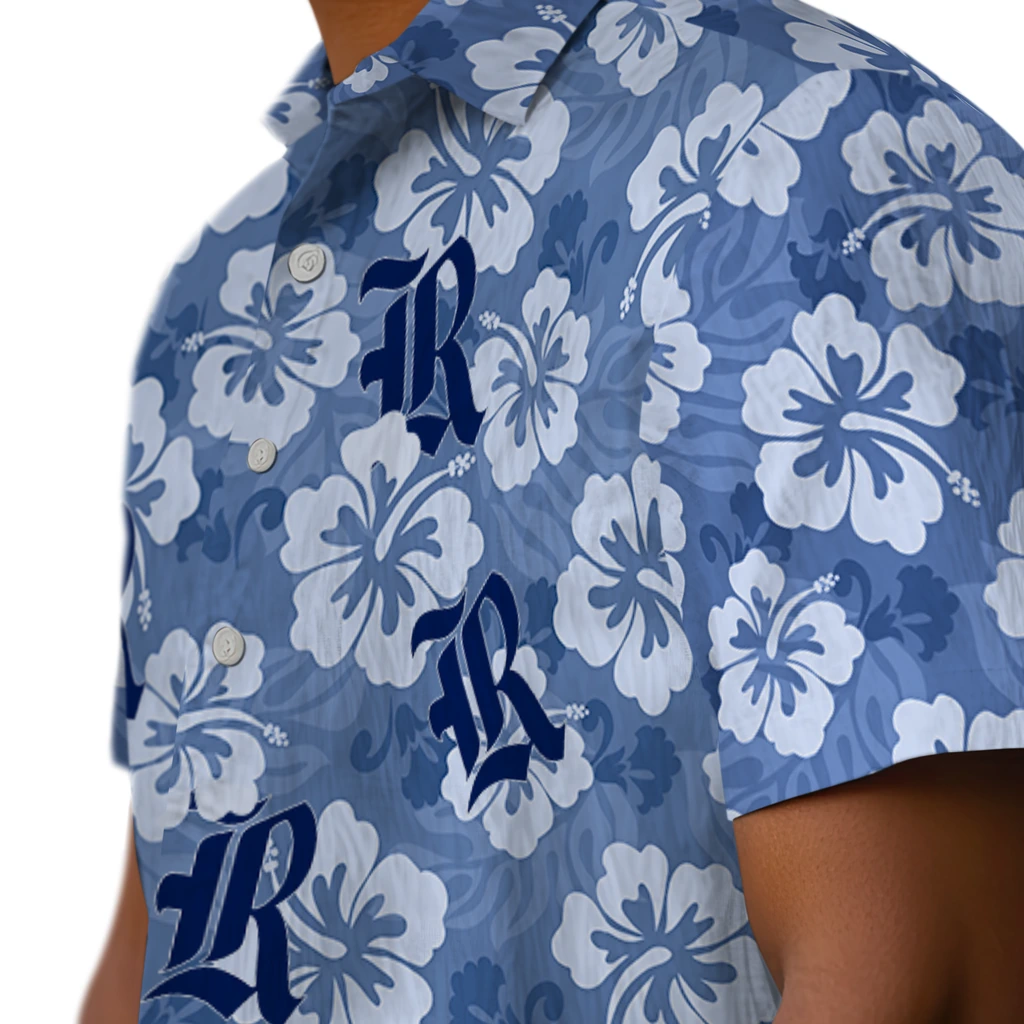 Rice Owls Hawaiian Shirt - Hibiscus Cluster rice owls hibiscus cluster navy blue hawaiian shirts trendy