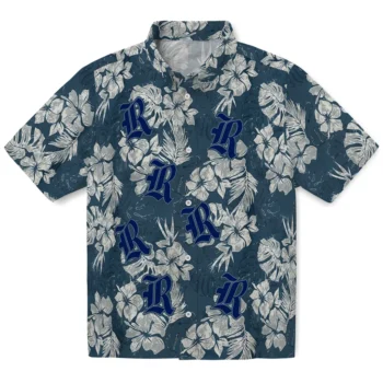 rice owls hibiscus flowers navy blue hawaiian shirts best selling
