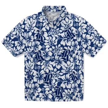 rice owls hibiscus motif navy blue white hawaiian shirts best selling