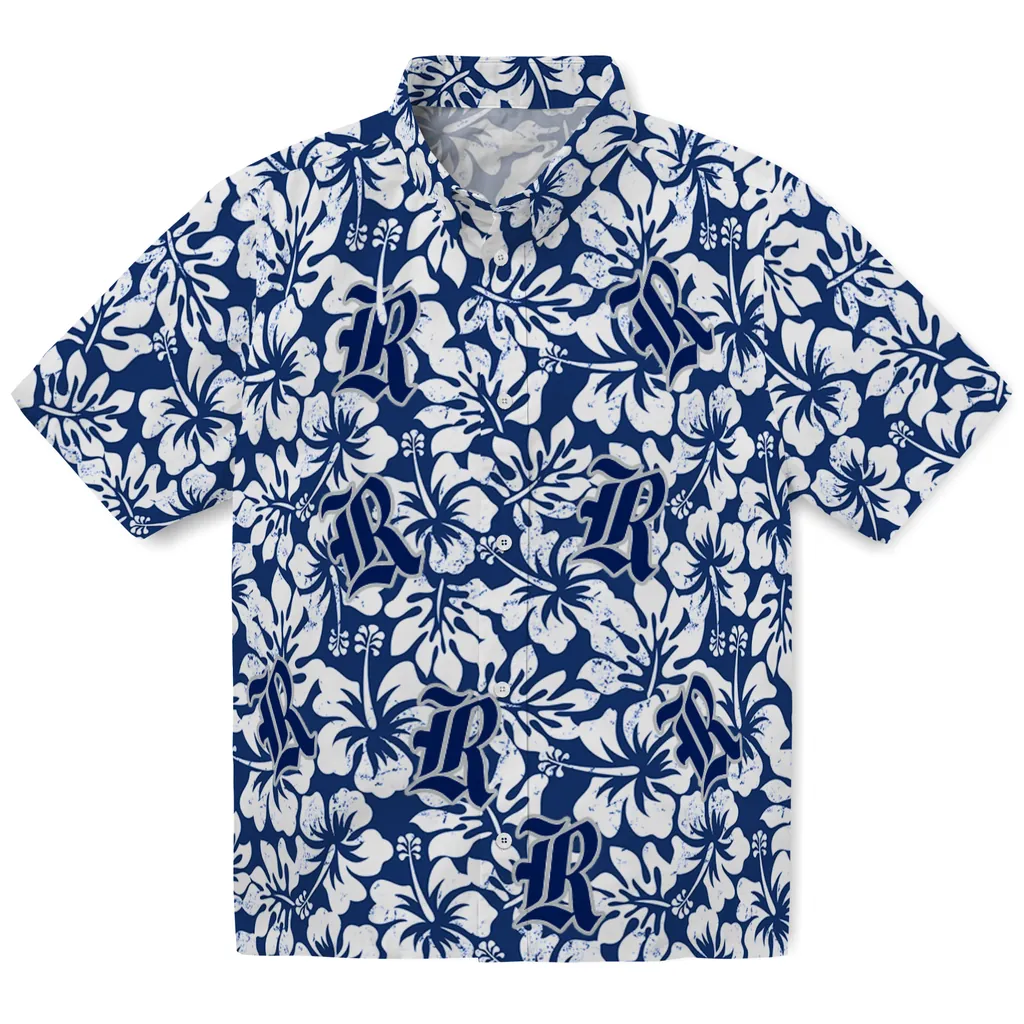 Rice Owls Hawaiian Shirt - Hibiscus Motif rice owls hibiscus motif navy blue white hawaiian shirts best selling