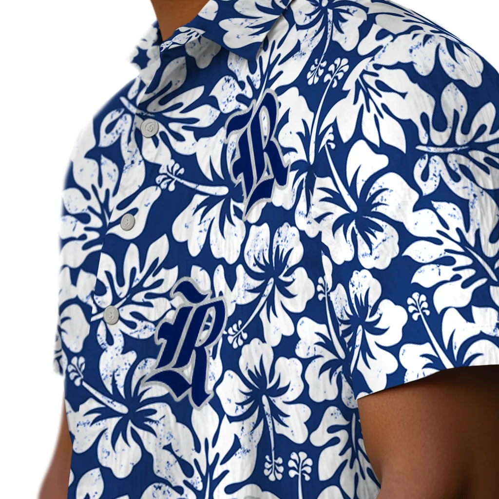 Rice Owls Hawaiian Shirt - Hibiscus Motif rice owls hibiscus motif navy blue white hawaiian shirts trendy