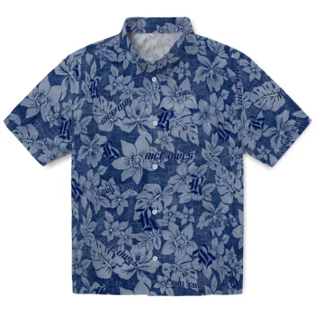 rice owls hibiscus oasis navy blue hawaiian shirts best selling