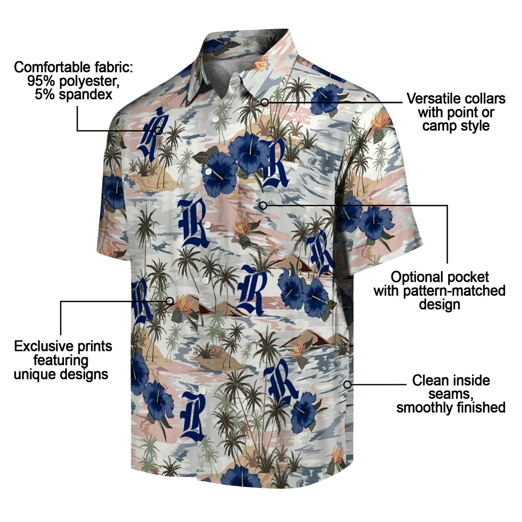 Rice Owls Hawaiian Shirt - Hibiscus Seaside rice owls hibiscus seaside white hawaiian shirts new arrival