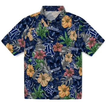 rice owls tiki jungle navy blue hawaiian shirts best selling