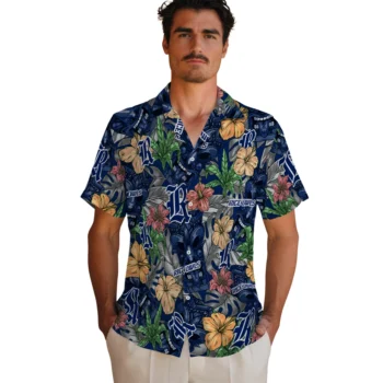rice owls tiki jungle navy blue hawaiian shirts fashion forward