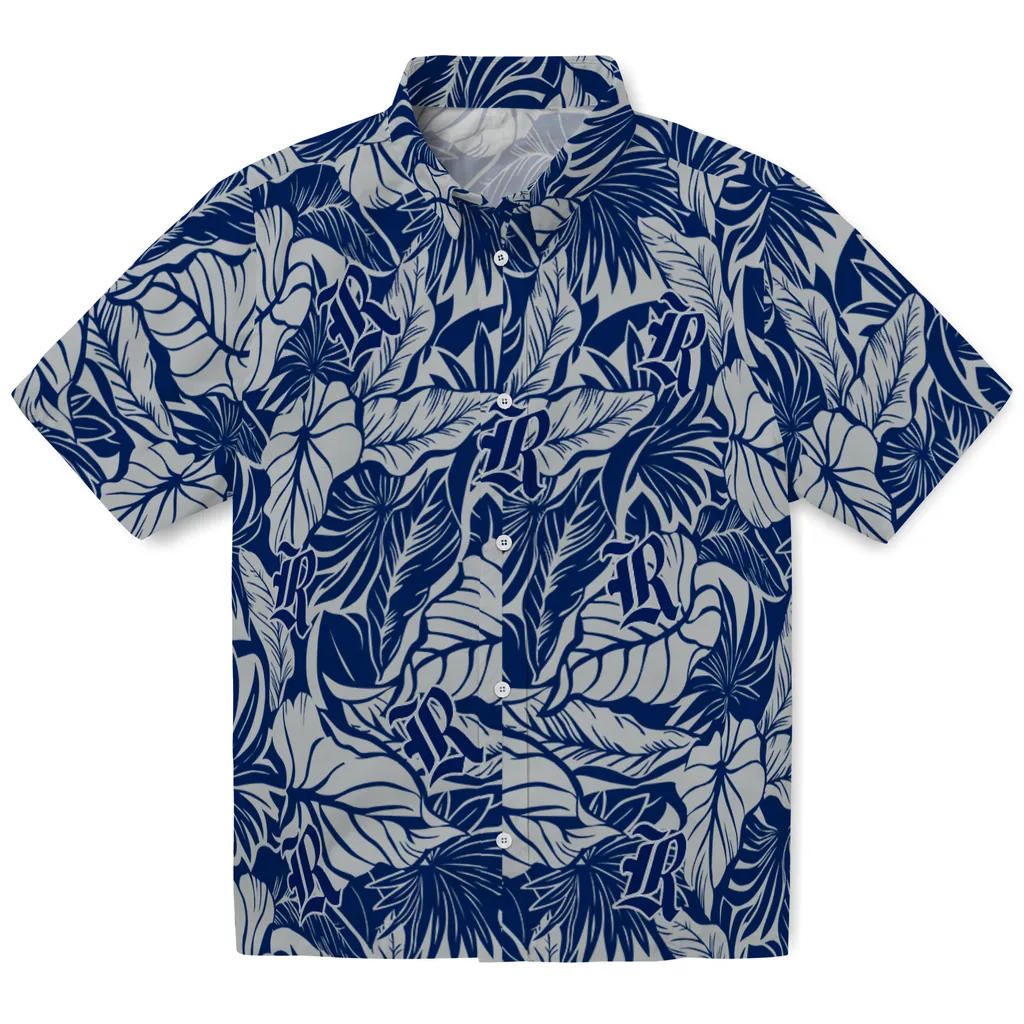 Rice Owls Hawaiian Shirt - Monstera Layer rice owls monstera layer navy blue hawaiian shirts best selling