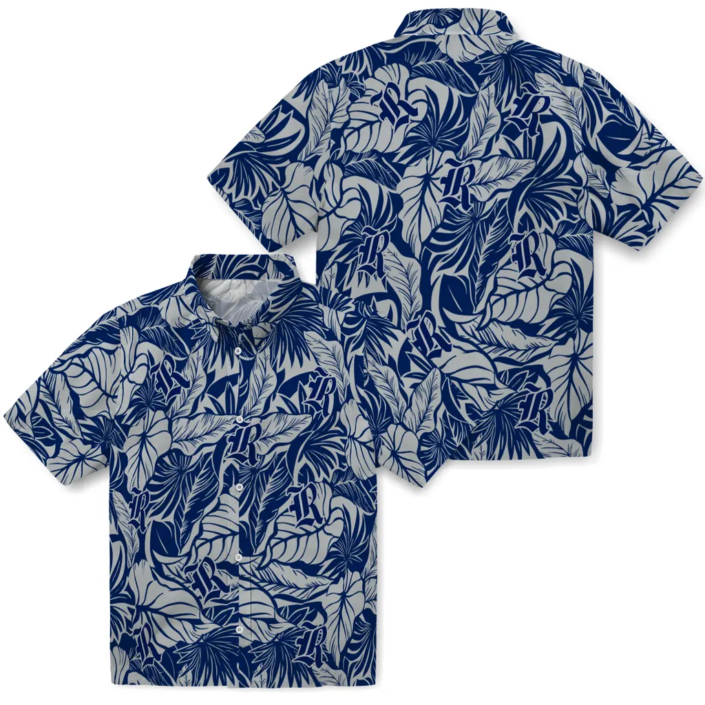 Rice Owls Hawaiian Shirt - Monstera Layer rice owls monstera layer navy blue hawaiian shirts high quality