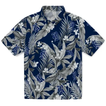 rice owls palm leaves navy blue hawaiian shirts best selling
