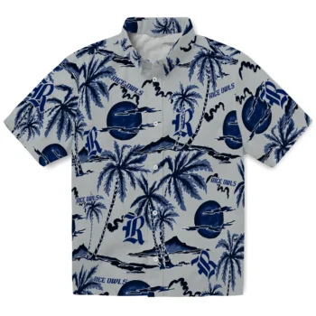 rice owls palm sunset hawaiian shirts best selling