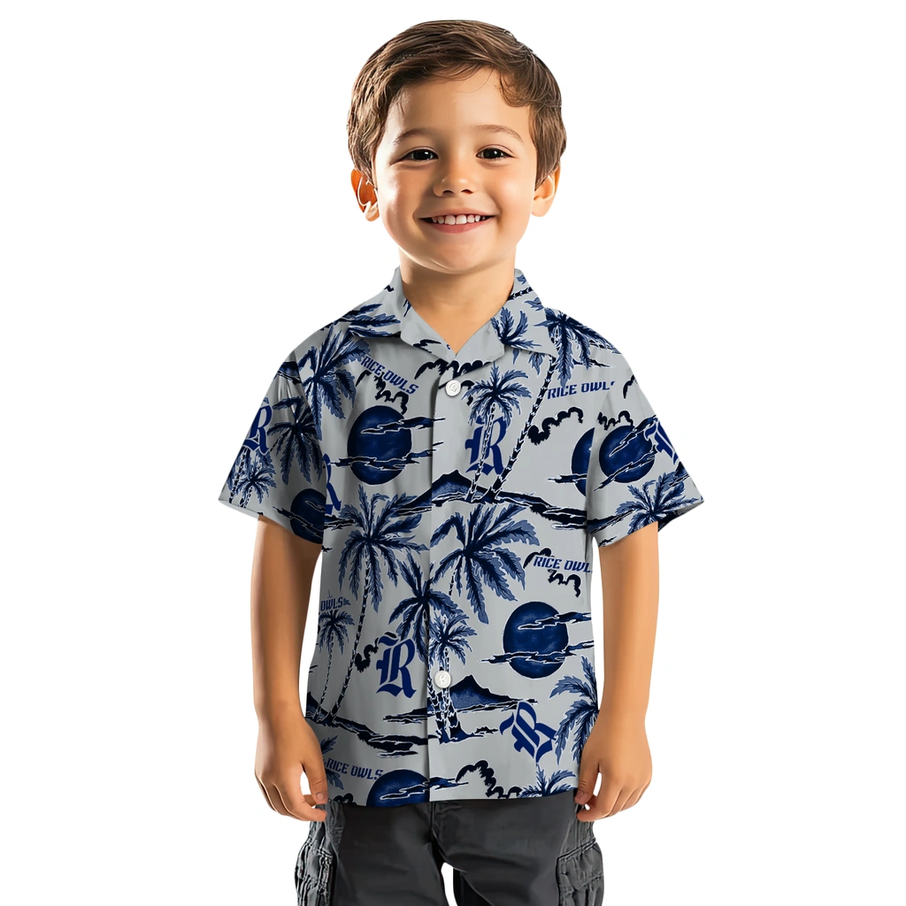 Rice Owls Hawaiian Shirt - Palm Sunset rice owls palm sunset hawaiian shirts top rated