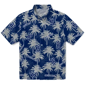 rice owls palm grove navy blue hawaiian shirts best selling