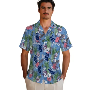 rice owls pineapple bouquet best sky blue hawaiian shirts fashion forward